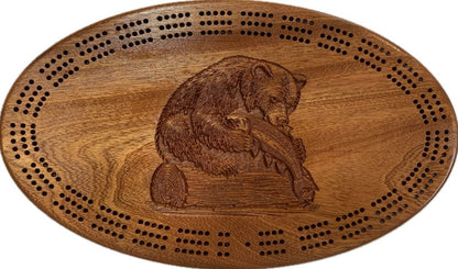 Carved Alaskan Cribbage Boards