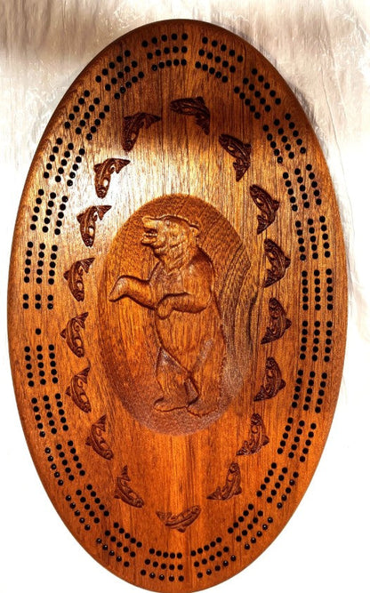 Carved Alaskan Cribbage Boards