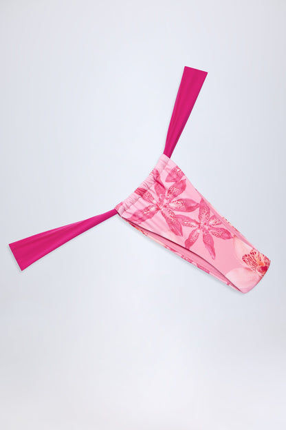 Cheeky Bikini Bottoms in Pink Orchid Print