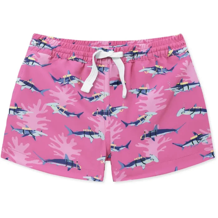 Chubbies Lil Great Pink Shark Swim Trunks