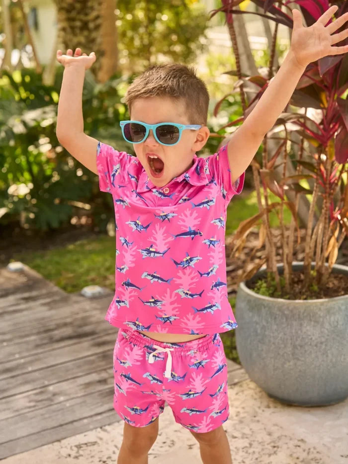 Chubbies Lil Great Pink Shark Swim Trunks