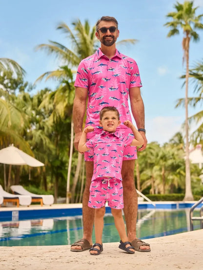Chubbies Lil Great Pink Shark Swim Trunks