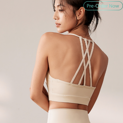 Criss-Cross Loop Back Sports Bra for Women