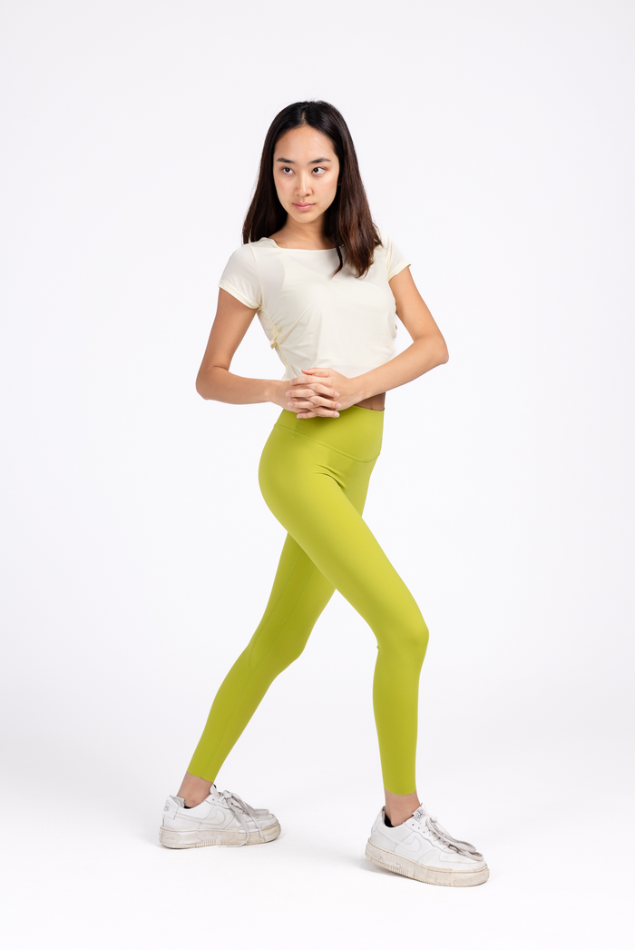 Crop Gathered Open Back Short Sleeve Top
