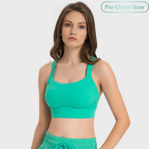 Cross-Button Sports Bra for Women