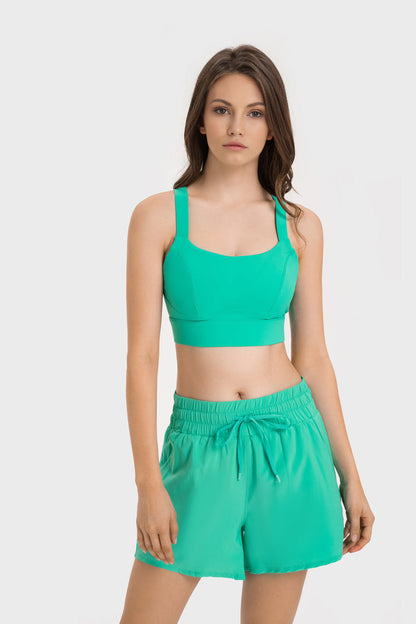 Cross-Button Sports Bra for Women