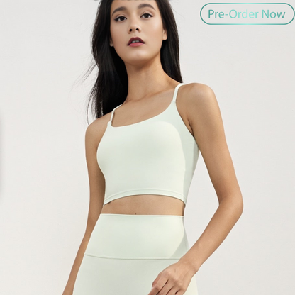 Crossed Back Spaghetti Strap Sports Bra for Women