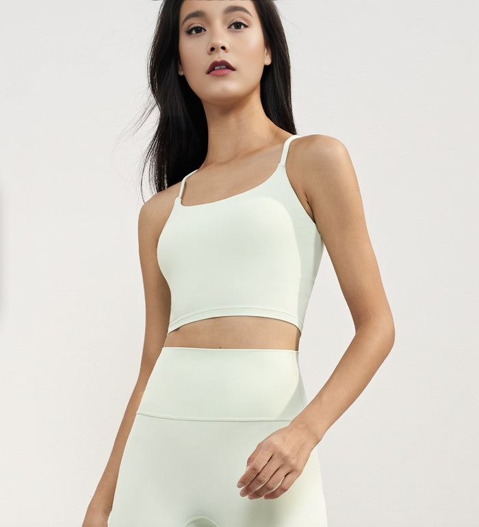 Crossed Back Spaghetti Strap Sports Bra for Women