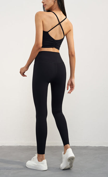 Crossed Back Spaghetti Strap Sports Bra for Women