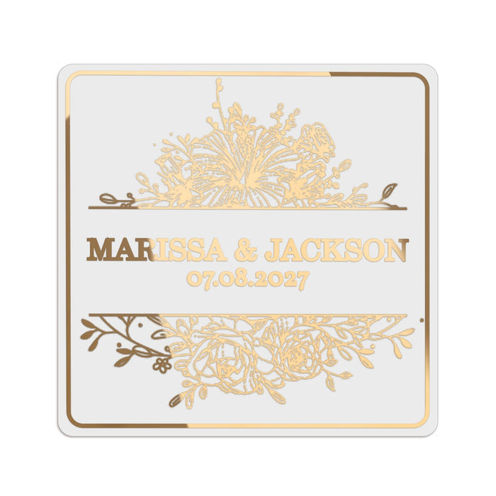 Dainty Flowers Web Clear Wedding Sticker