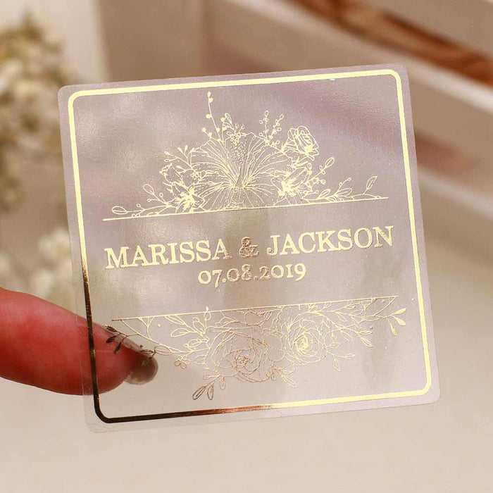 Dainty Flowers Web Clear Wedding Sticker - XOXOKristen