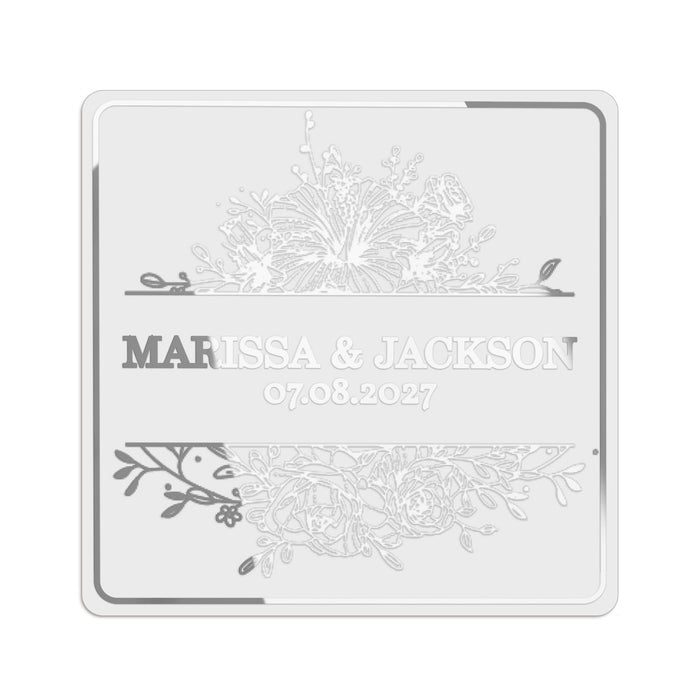 Dainty Flowers Web Clear Wedding Sticker