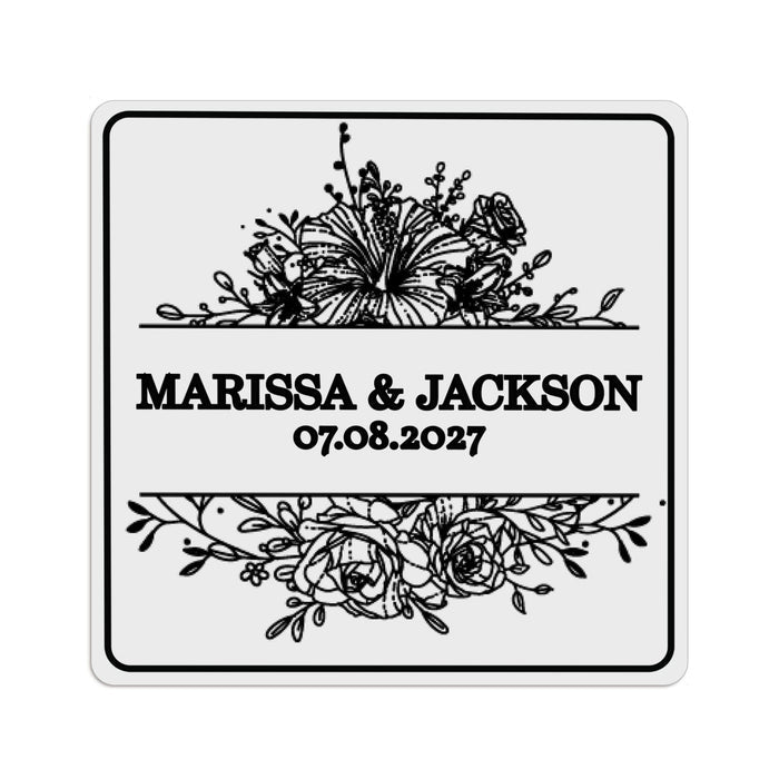 Dainty Flowers Web Clear Wedding Sticker