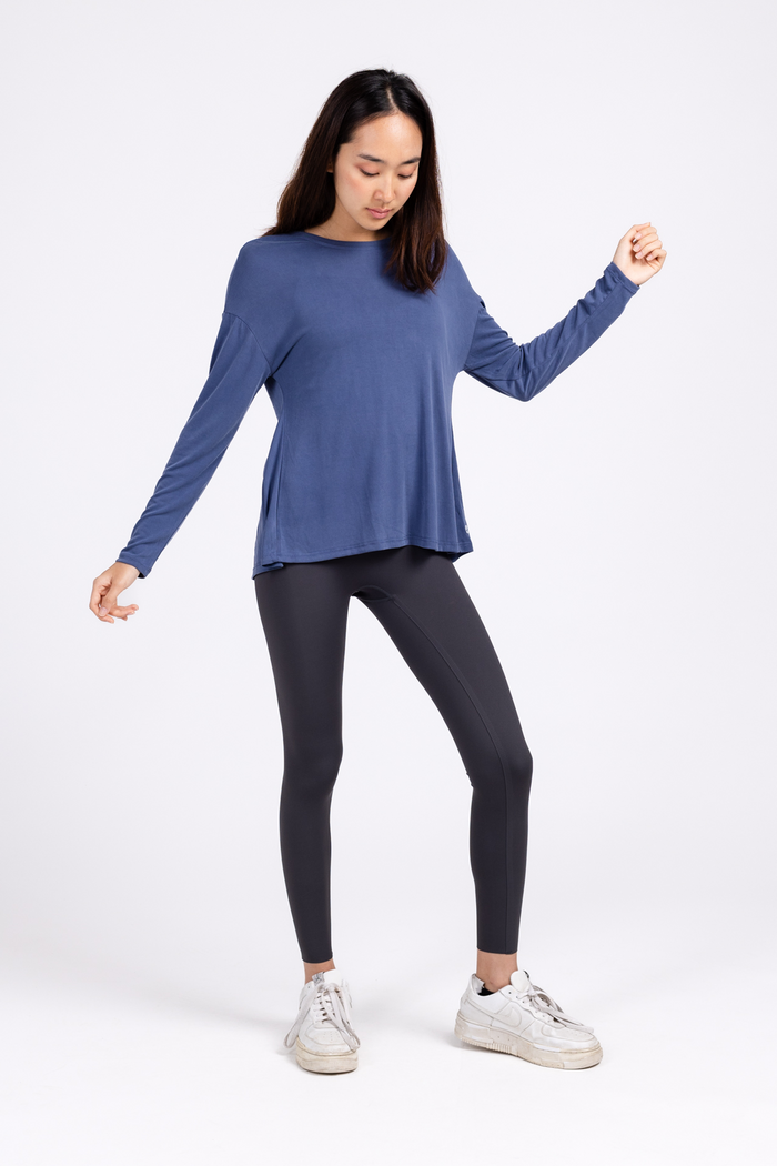 Deep V Back Long Sleeve Top