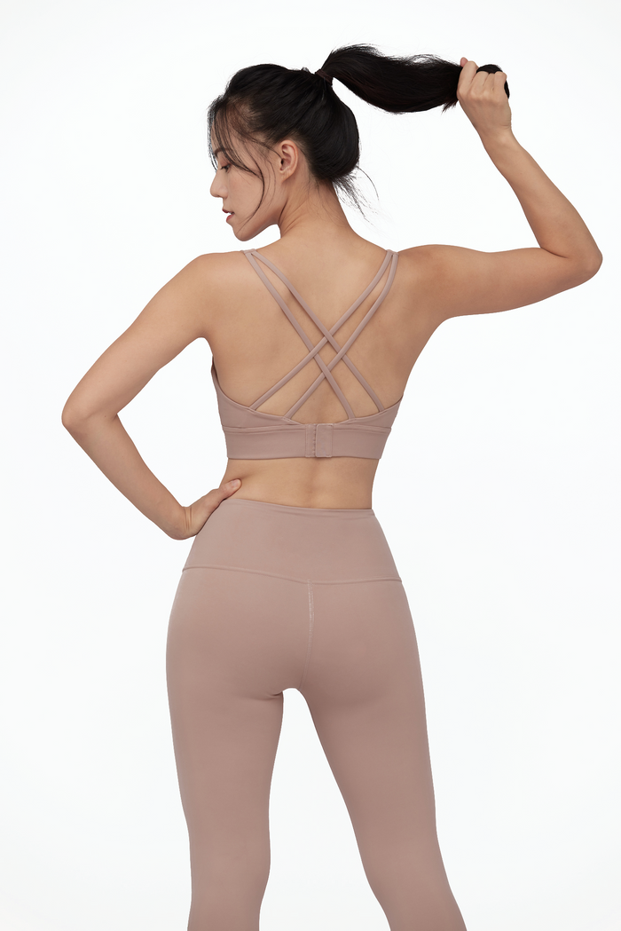 Deep XRibbed Bra Medium Support – Ribbed Cross Back Sports Bra