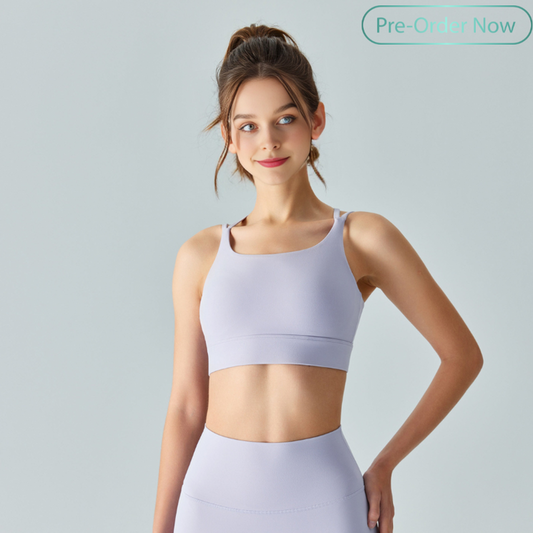 Double Thin Shoulder Strap Sports Bra for Women