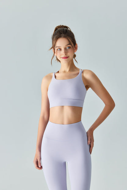 Double Thin Shoulder Strap Sports Bra for Women