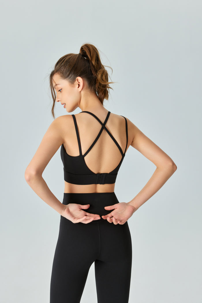Double Thin Shoulder Strap Sports Bra for Women