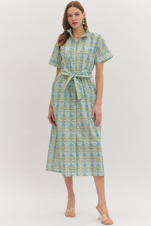 Celeste Botanical Midi Dress