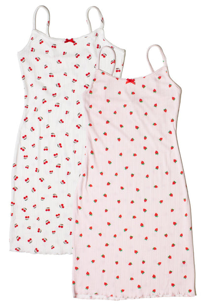 Bow Detail Fruit Print Mini Dress
