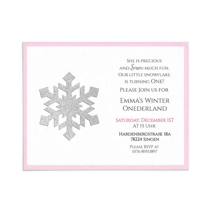 Gold Snowflake Winter Onederland First Birthday Invitation - XOXOKristen