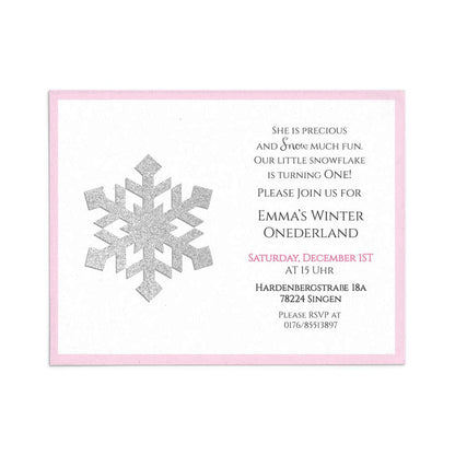 Gold Snowflake Winter Onederland First Birthday Invitation - XOXOKristen