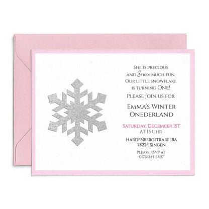 Gold Snowflake Winter Onederland First Birthday Invitation - XOXOKristen