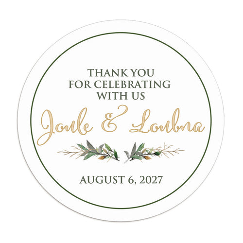 Greenery Favor Stickers