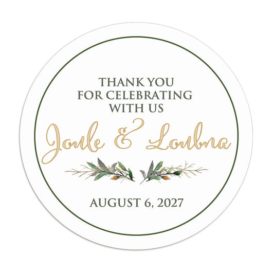 Greenery Favor Stickers