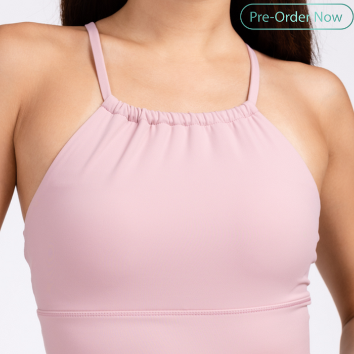 Halter Neck Padded Sports Bra Top for Women – Light Support