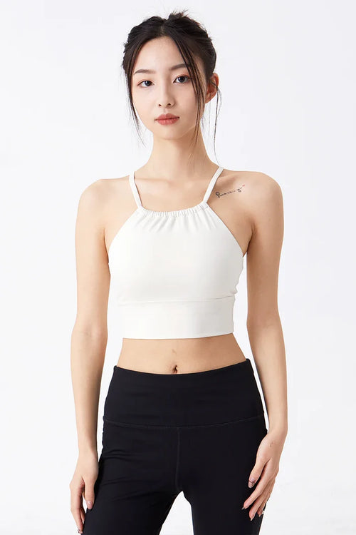 Halter Neck Padded Top Sports Bra for Women – Light Support