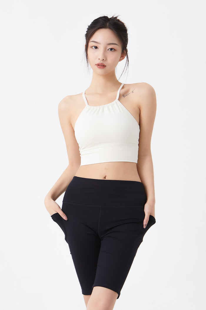 Halter Neck Padded Top Sports Bra for Women – Light Support