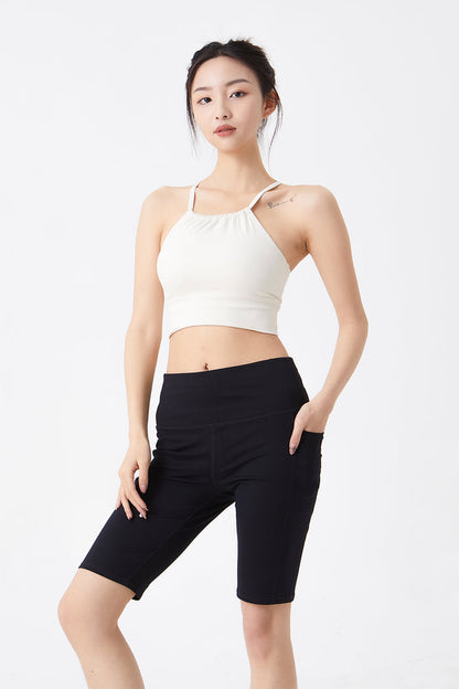Halter Neck Padded Top Sports Bra for Women – Light Support