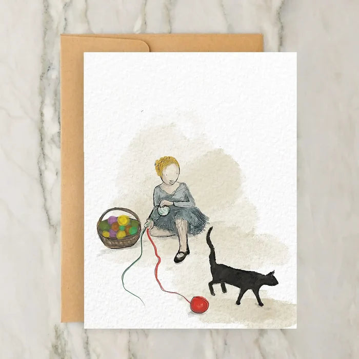 Yarn Basket and Cat