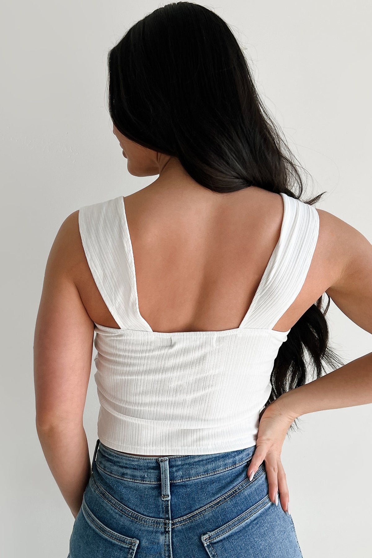 Craving You Sleeveless Lace Open Front Crop Top (Ivory)