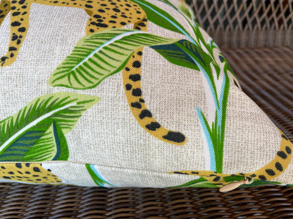 Indoor Outdoor Leopard Pillow Cover in Black or Cream - Annabel Bleu