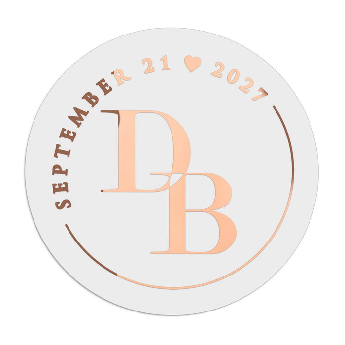 1.25" - 12 Labels / Rose Gold Foil