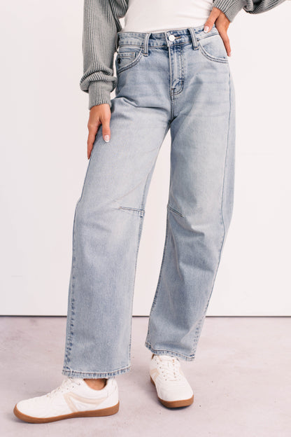 Brock High Rise Barrel Leg Kancan Jeans (Light)