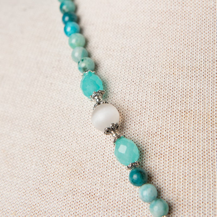 Jennifer's Hemimorphite and Chalcedony Charming Neckace and Earring Set
