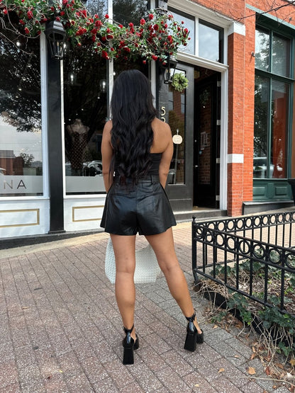 Krista Black Ruched Strapless Tube Top