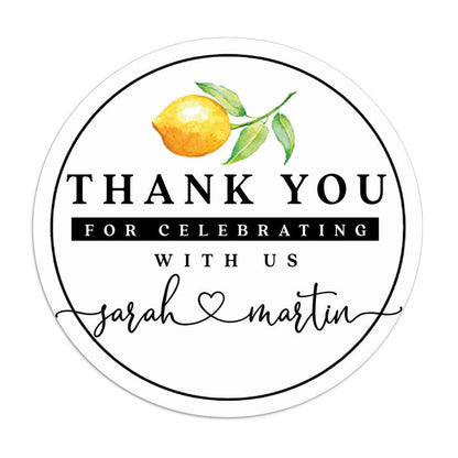 Lemon Thank you Stickers