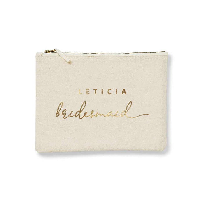 Leticia Makeup Bag with Custom Name and Wedding Role - XOXOKristen