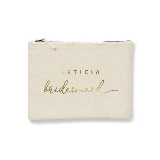 Leticia Makeup Bag with Custom Name and Wedding Role - XOXOKristen