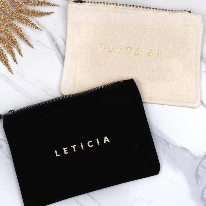 Leticia Makeup Bag with Custom Name and Wedding Role - XOXOKristen
