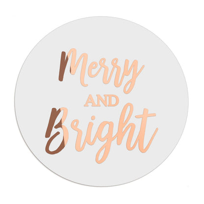 1.25" - 12 Labels / Rose Gold Foil