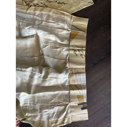 Mid Century Modern Gold Atomic Drapery Panel - Annabel Bleu