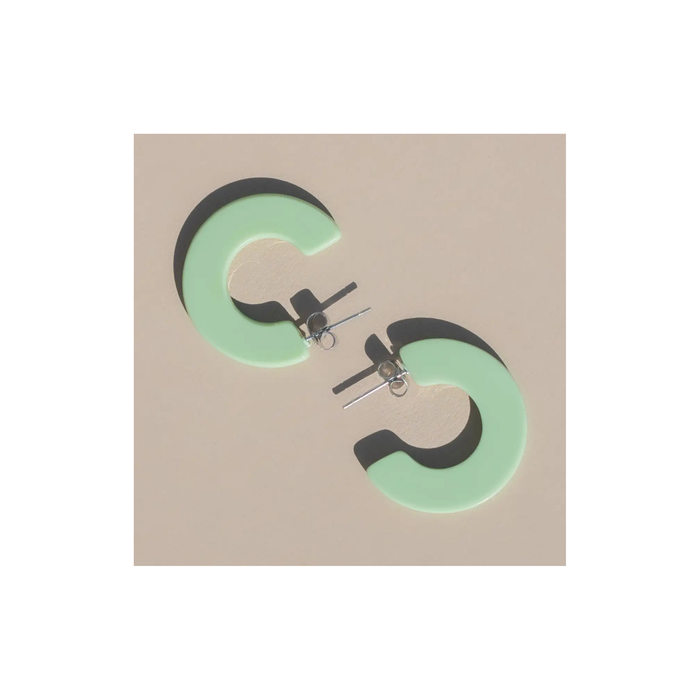 Mint Crescent Earrings