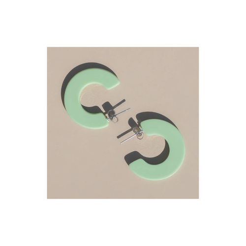 Mint Crescent Earrings