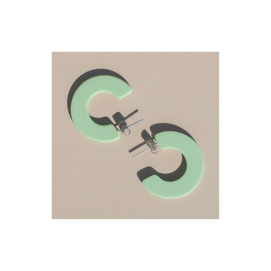 Mint Crescent Earrings