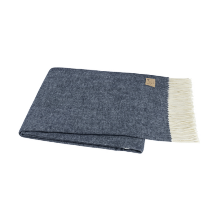 Navy Herringbone Throw